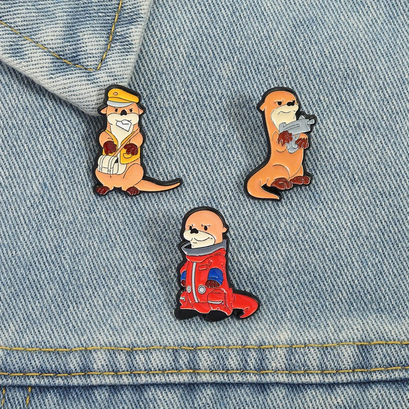 Professional Otter Pin Cute Career Style Secret Agent Technician Worker Design For Animal Job Lovers Backpack Gift