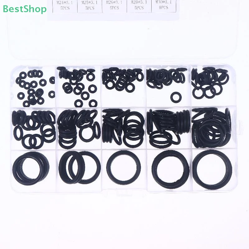 ♥ 175/200 قطعة المطاط النتريل الأسود O-حلقة مجموعة جوانات ارتفاع ضغط O-خواتم طقم تصليح ختم شريط مرن #1