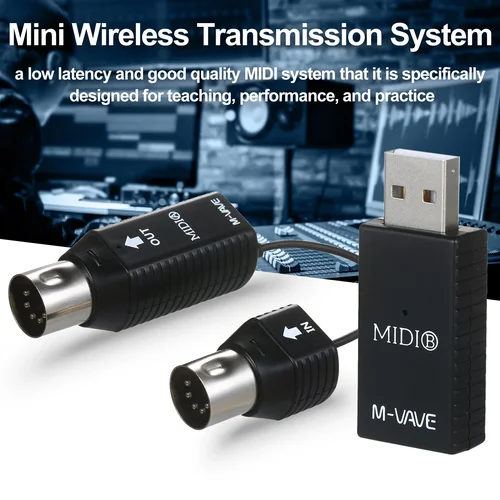 M-VAVE MS1 Mini sistema de transmisión inalámbrica Adaptador inalámbrico MIDI Soporte Plug and Play para dispositivos con MIDI