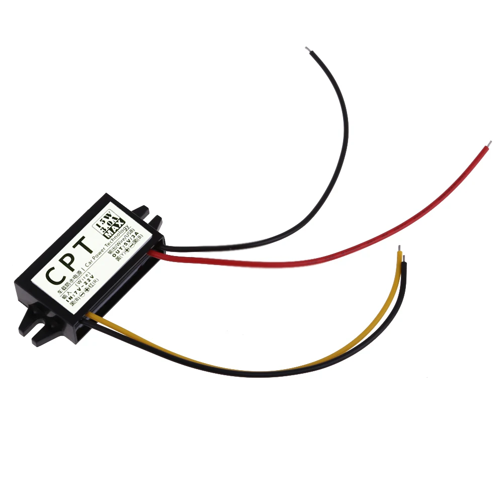 12V To 5V DC To DC Converter 3A 15W Direct Current Converter Car Voltage Reducer Regulator for Vehicle Car Truck Volt
