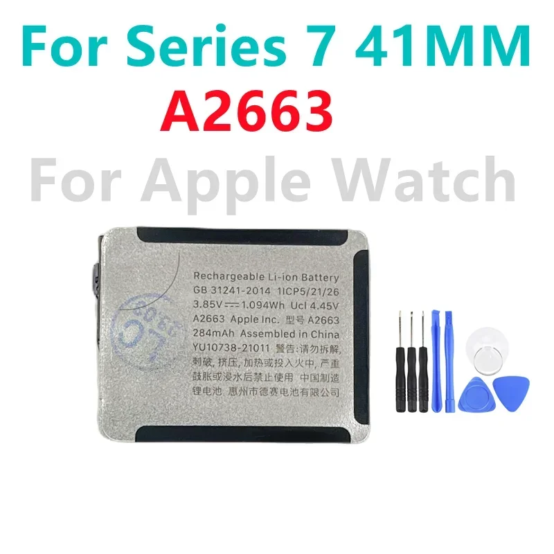 New A2663 For Apple Watch Series 7 41mm 284mAh , A2552 For Series 7 45mm 309mAh Replacement Battery + Free Tools
