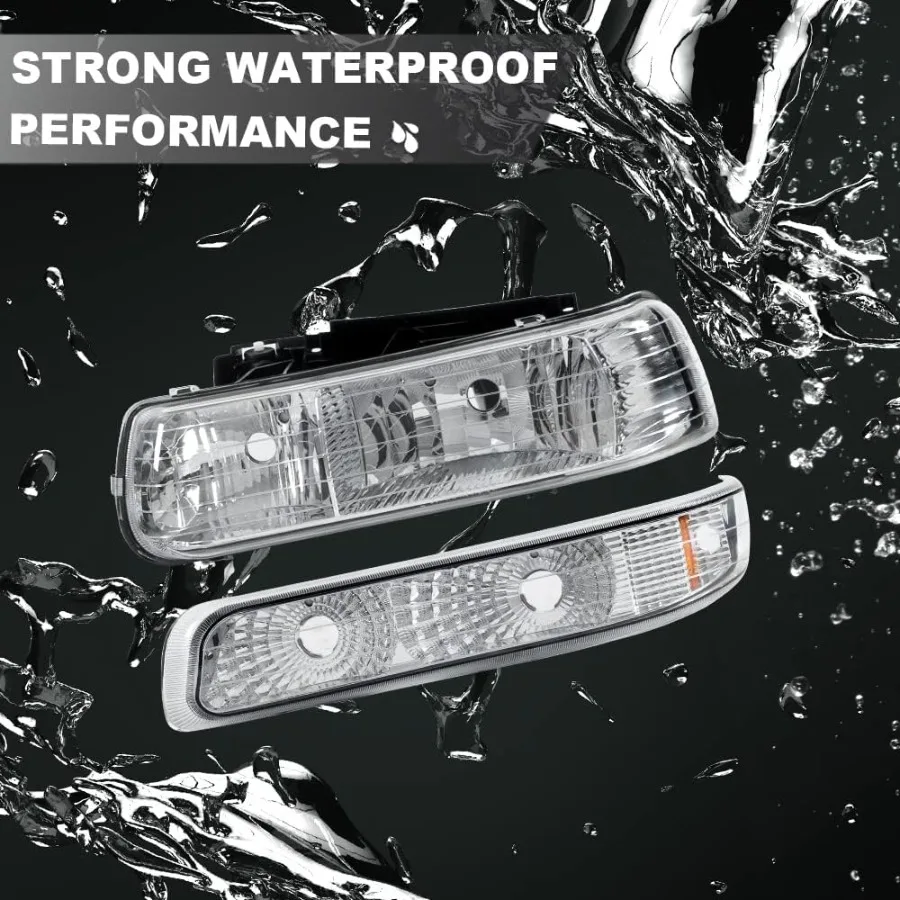 ชุดไฟหน้าที่ใช้ร่วมกันได้กับรถเชฟโรเลต ซิลเวอร์ราโด 1500 2500 ปี 1999-2002 ซิลเวอร์ราโด 1500HD 2500HD 3500 ปี 2000-2006 ทาโฮ ซับ