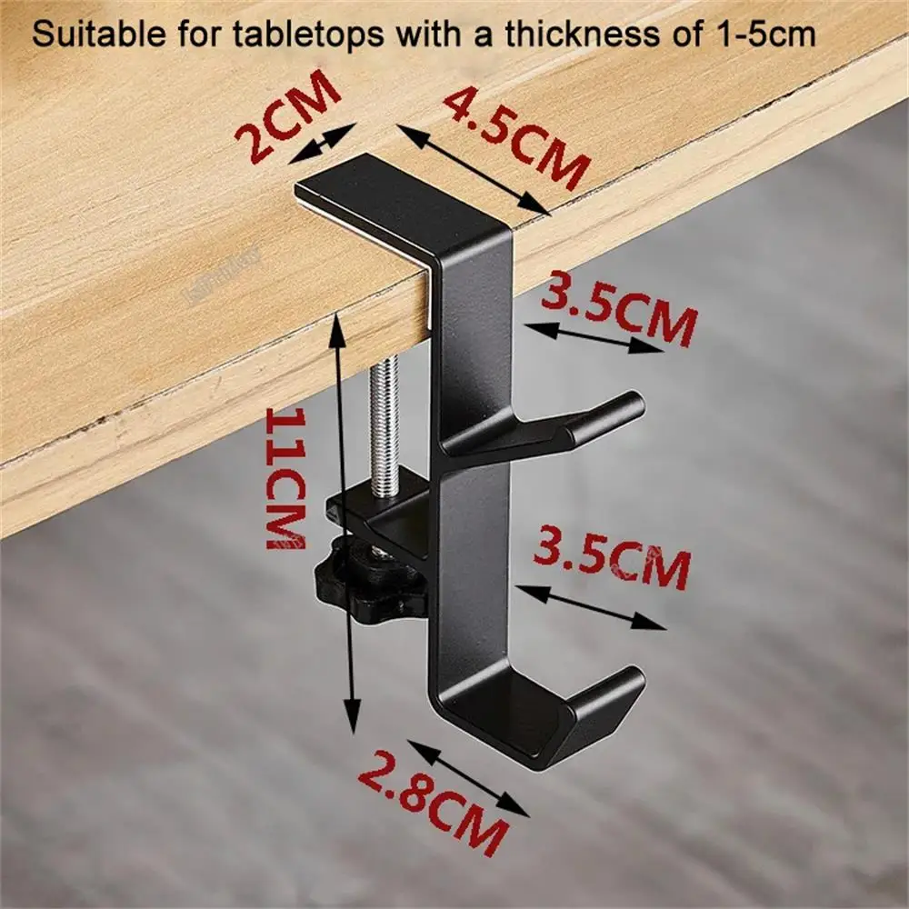 1 pz regolabile Desk Edge Hook Gaming Headset Desk Hanger zaino Storage Hanging Hook Holder senza perforazione Home Office Organizer