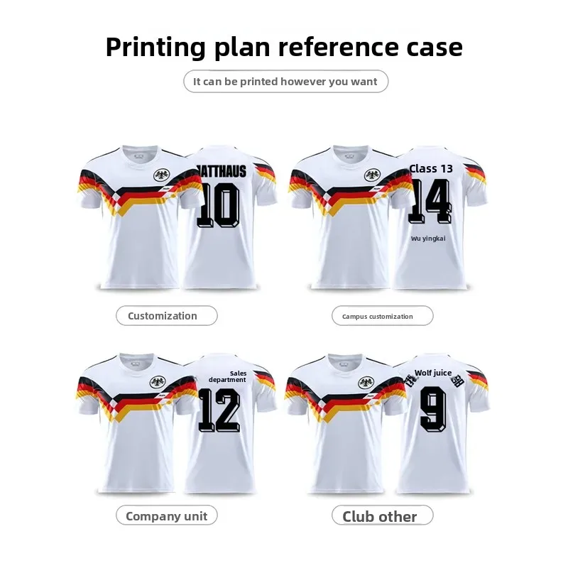 طقم جيرسي للتدريب للرجال من ريترو 1990 للمنتخب الوطني الألماني طقم ملابس رياضية على طراز كأس العالم ماثيوس من البر الرئيسى للصين