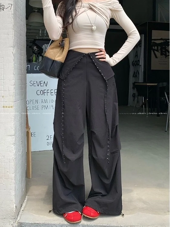 سراويل عمل جافة عالية الخصر للنساء لصيف 2025 سراويل طويلة غير رسمية واسعة الساق متعددة الاستخدامات تصميم Sensibili Ele #4