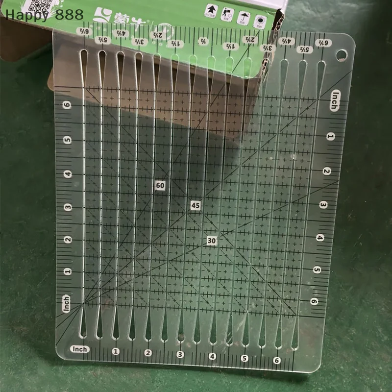 

5-in-1 Quilt Cutting Ruler – Acrylic Transparent Grid Template For Precision Cutting In Quilting, Sewing, And Craft Applications