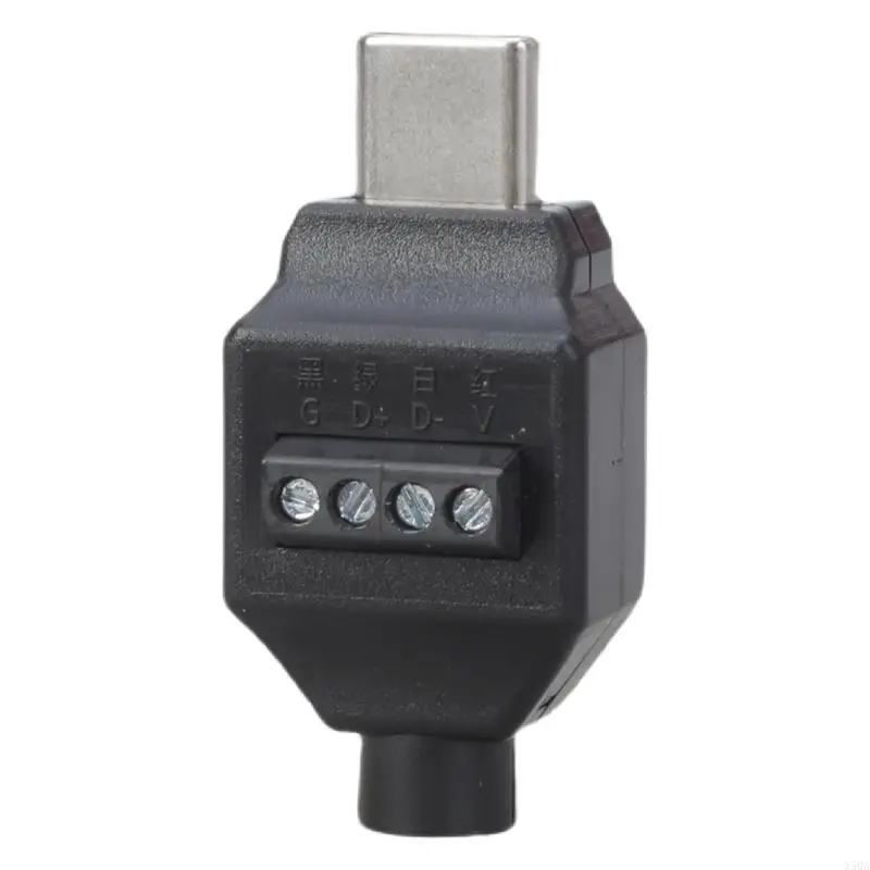 Type C Male to 5Pin/4pin Crimp Terminal Adapter Male Connector Black Housing Cover for DIY Cable Repair and Assembly 