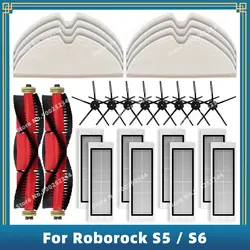 Peças de reposição para Roborock, Escova Lateral Principal, Filtro Hepa, Acessórios Mop, Compatível para S5, S50, S55, S6 Max, MaxV Pure, E4, E5, S502-00