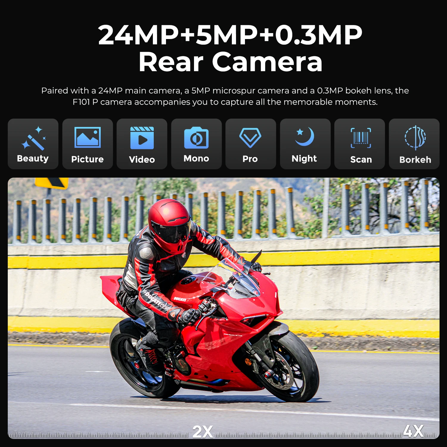 FOSSiBOT F101 P ثماني النواة وعرة 10600mAh 4GB 64GB الهاتف المحمول 24MP كاميرا 5.45 "HD شاشة IP68 مقاوم للماء الهاتف المحمول العالمي