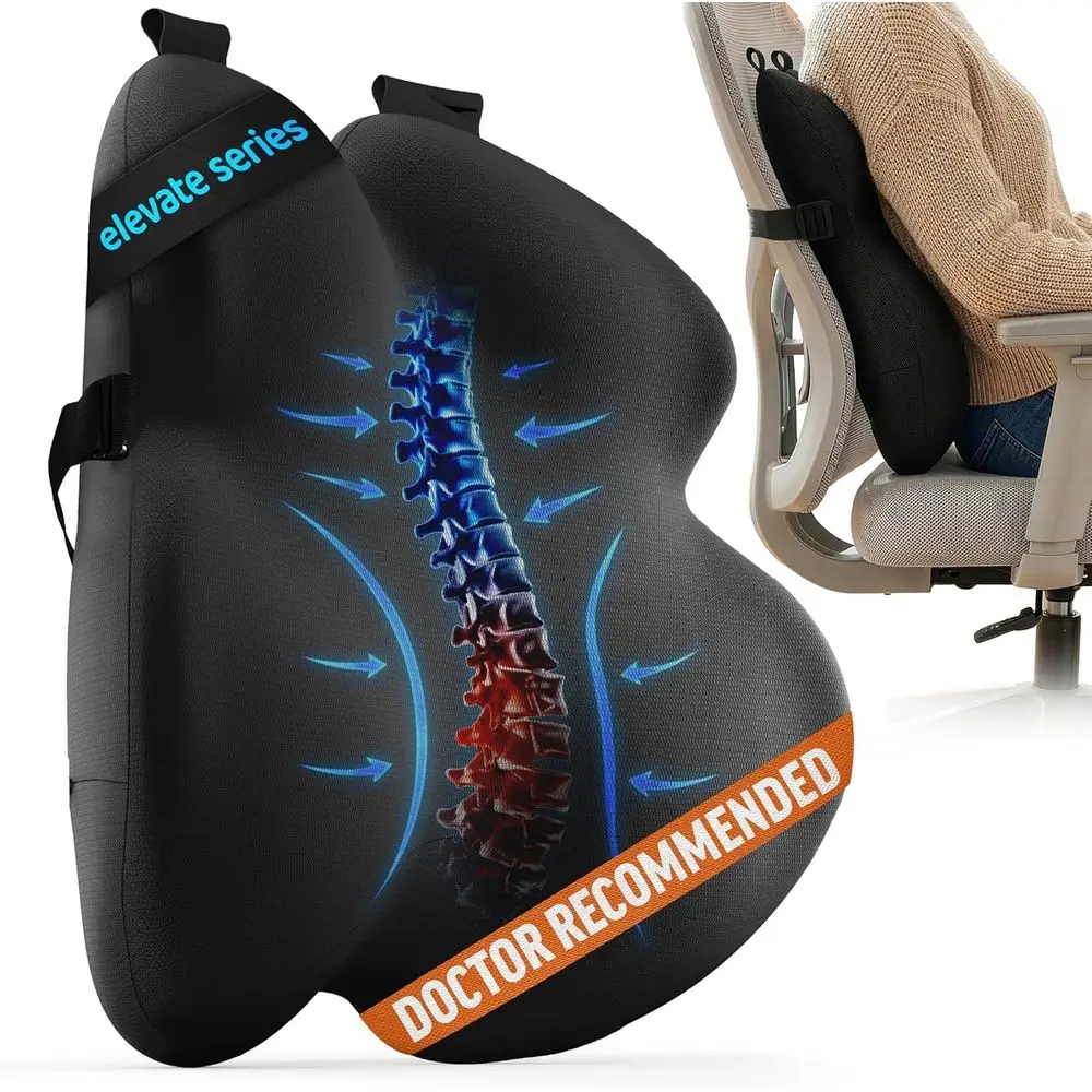

Ergonomic Lumbar Pillow for Improved Posture and Back Pain Relief - Suitable for Office, Gaming Chairs, and Car Seats