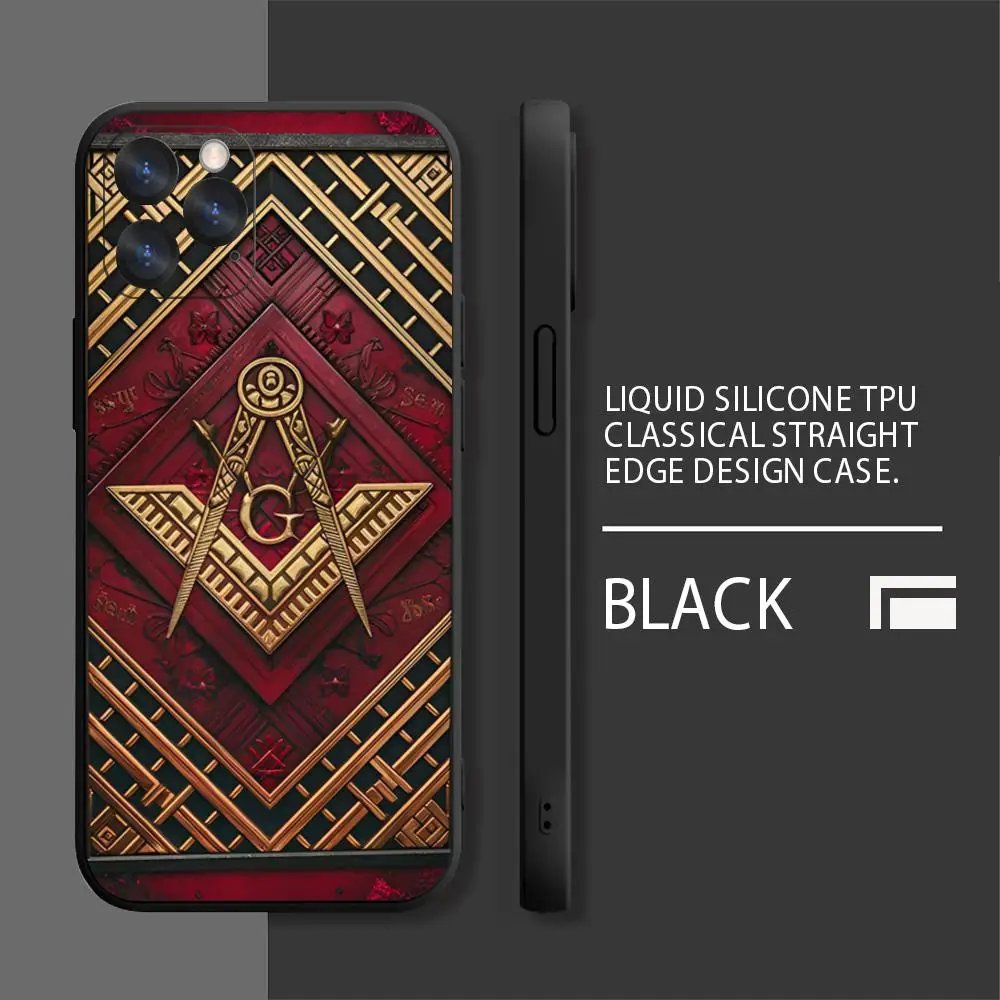 Freemasonry Logo Phone Case For Iphone 16 15 14 13 Pro Max Mini 11 12 Xr X Xs 7 8 Plus Cover