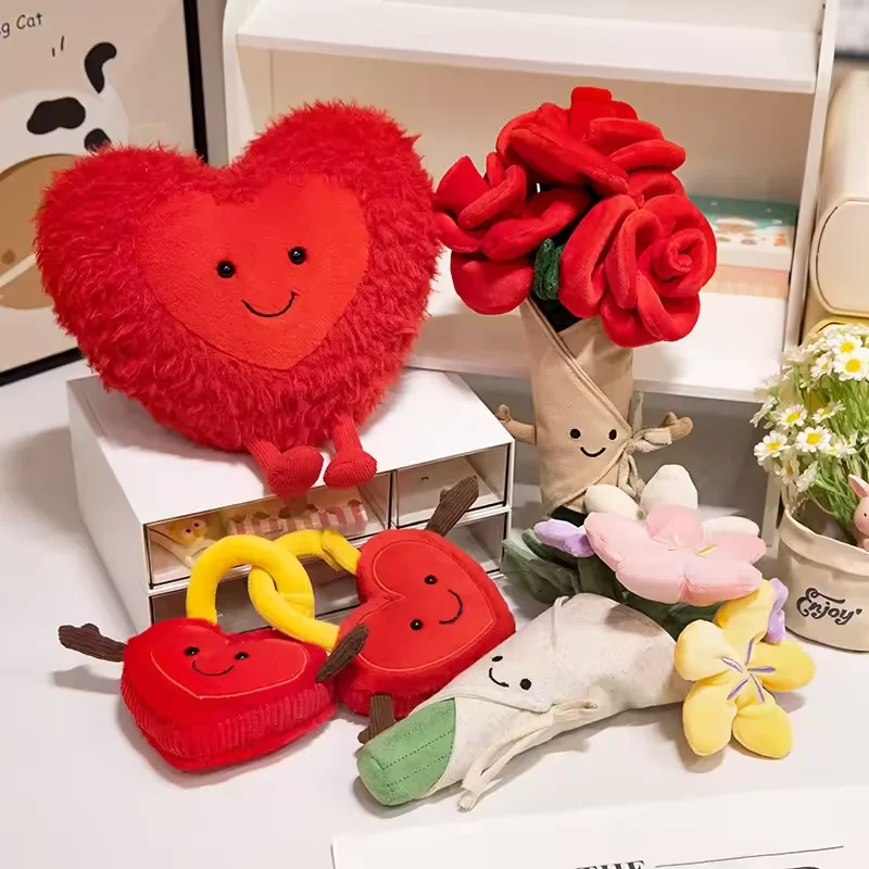 Valentine'S Day Plush Tulip Flower Stuffed Rose Bouquet Blossom Narcissus Succulent Potted Creative Room Decor Girl Friend Gift