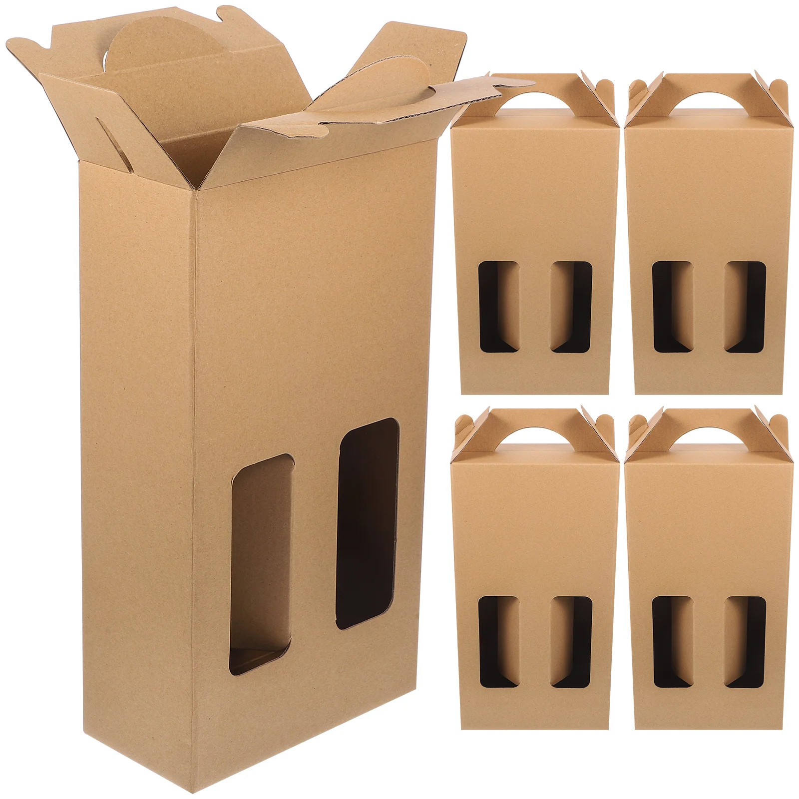 

5pcs Paper Box Double Decorative Storage Case Layer Retro Gifts Travel Storage Case Holder Packing Box Decorative