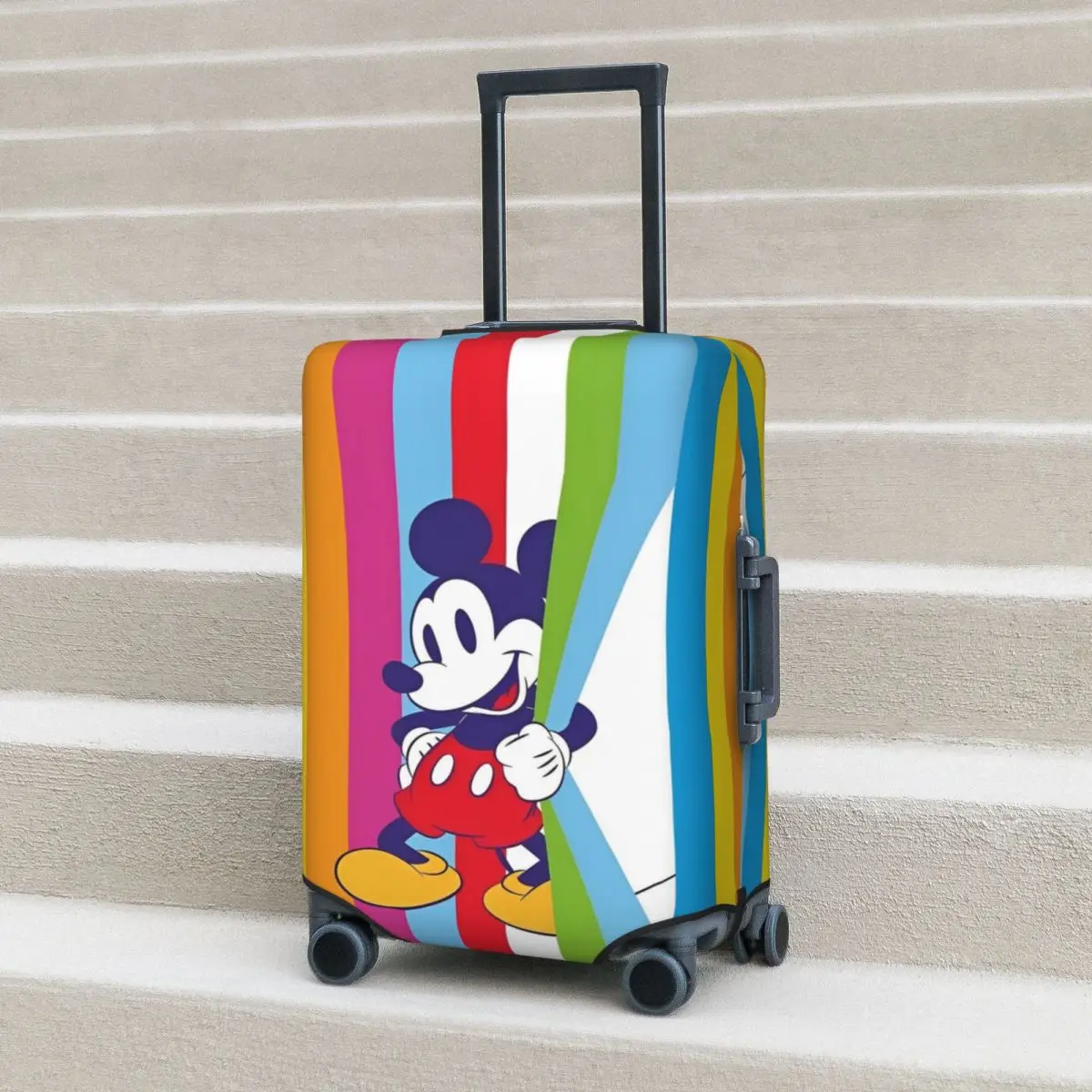 Funny Mickey Mouse Suitcase Cover Vacation Travel Elastic Luggage Supplies Protection