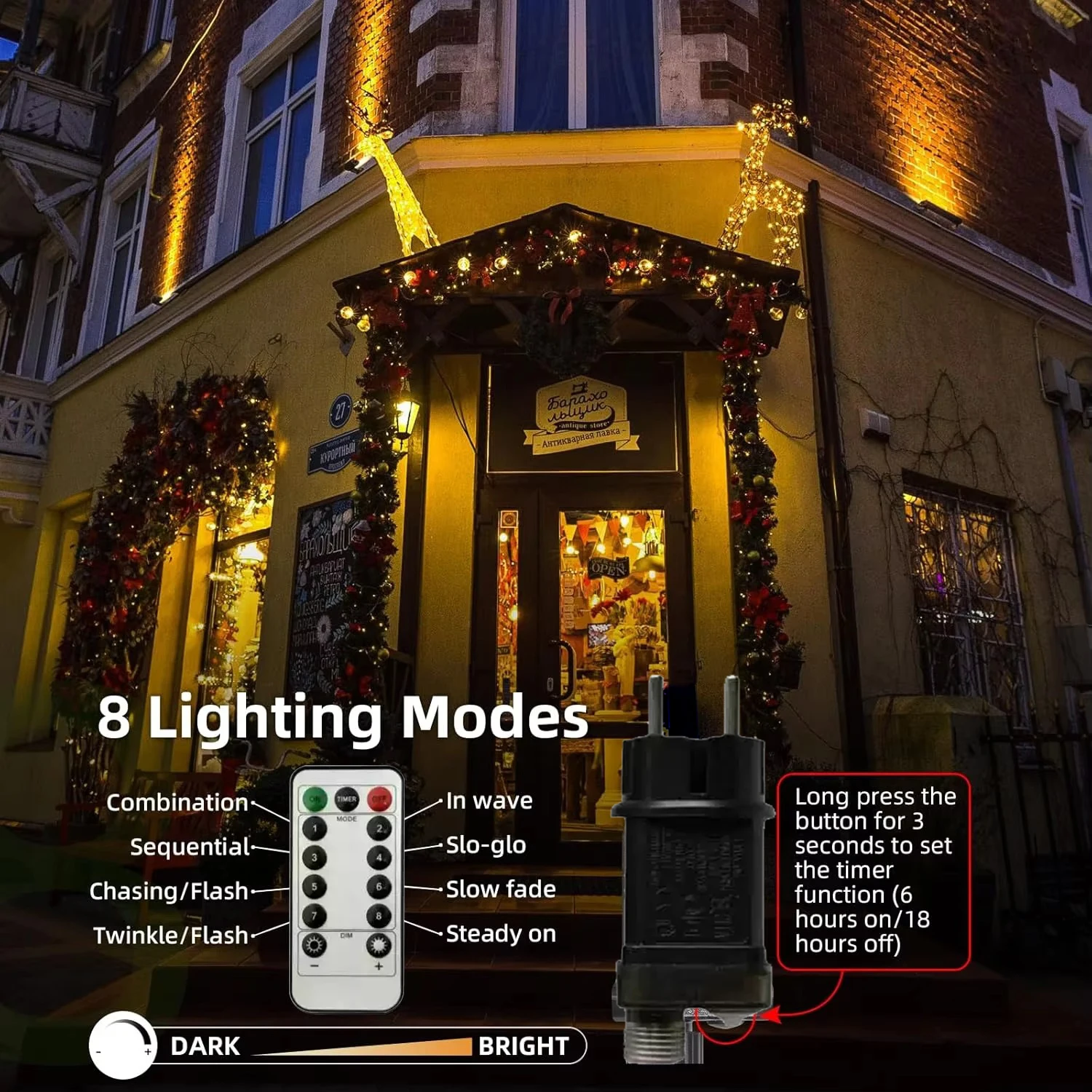 30-60M 220V EU Power LED Firecracker String Lights Remote Control Garland Fairy Lights for Wedding Party Garden Christmas Decor