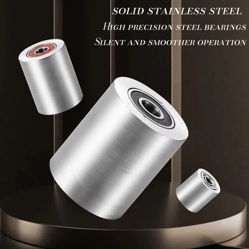 

1Pc 304 stainless steel bearing flat roller guide fixed pulley load-bearing mobile support mechanical equipment