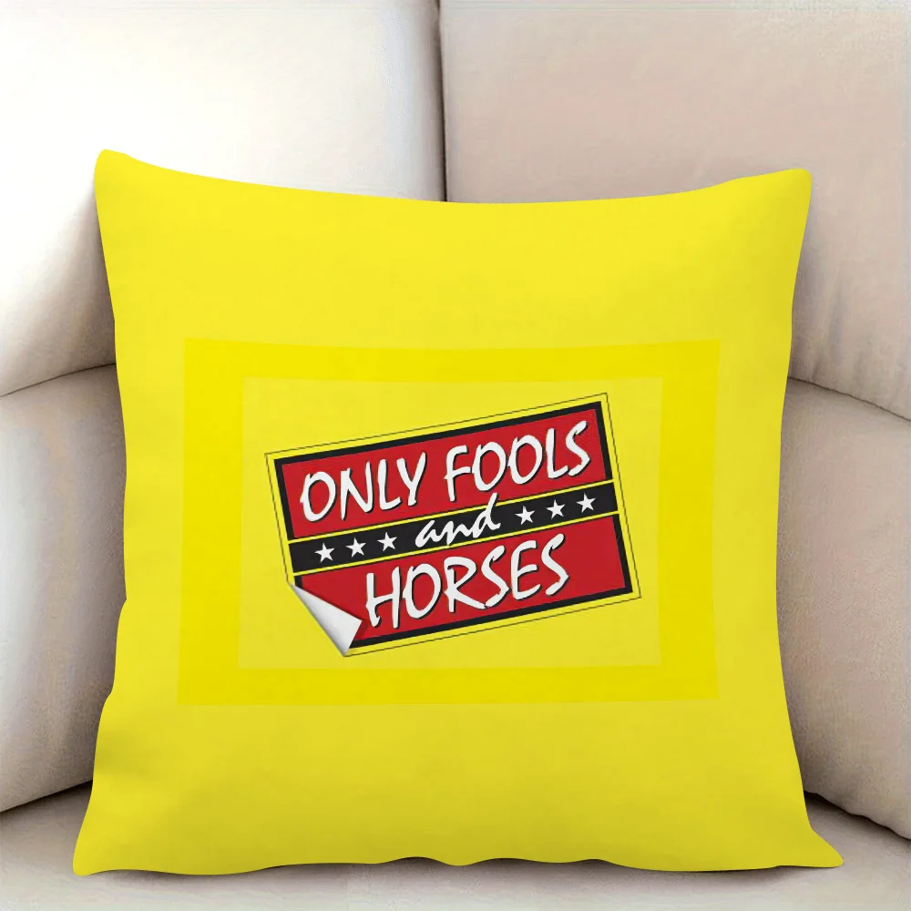 Retro Comedy Pillow Cover 45x45cm – Bold Red/White Banner Design with Stars & Playful Text, Zipper, Polyester, Machine Washable