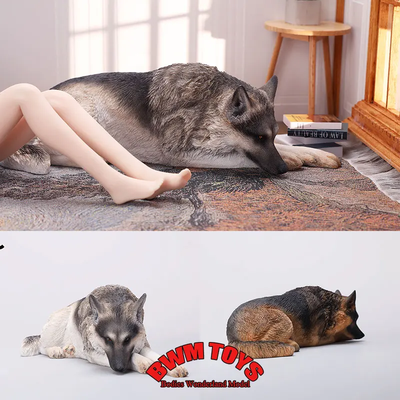 

JXK254 1/6 Scale Soldier Accessories Simulated Shepherd Dog Static Dollhouse Pet Scene Ornament For 12inch Action Figure Body