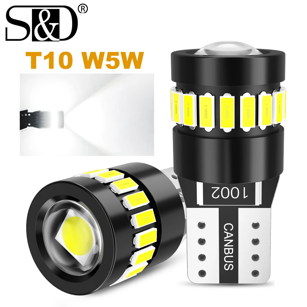 2pcs Canbus W5W T10 LED Bulbs 3014+3030 18SMD 194 168 LED Car Interior Map Dome Lights Parking Light Auto Signal Lamp 6000K 12V