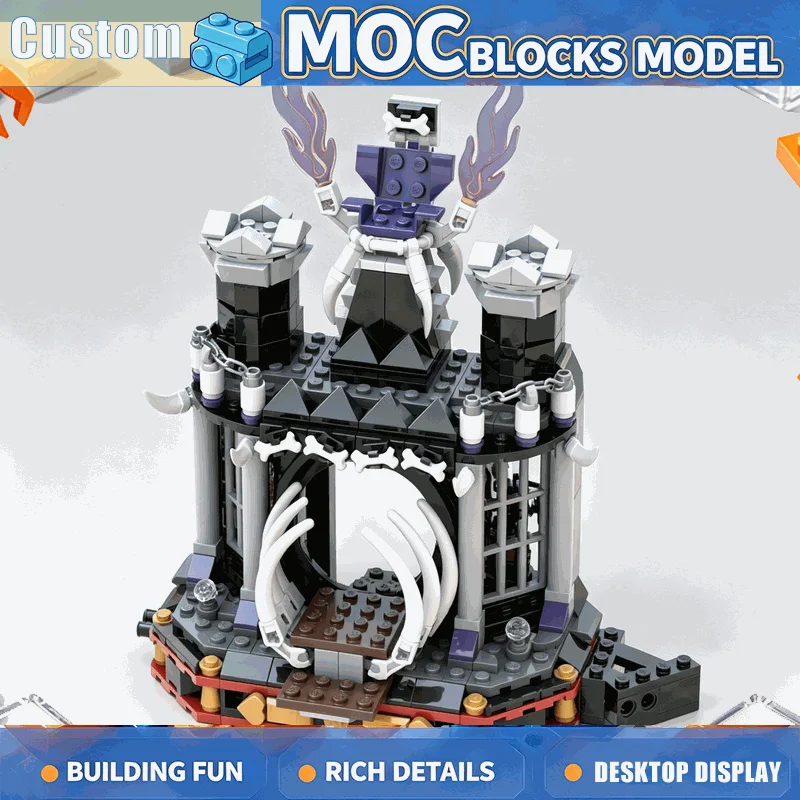 461PCS MOC Dark Fortress Building Blocks Ancient Castle Architecture Model DIY Assembly Construction Collection Festival Gift