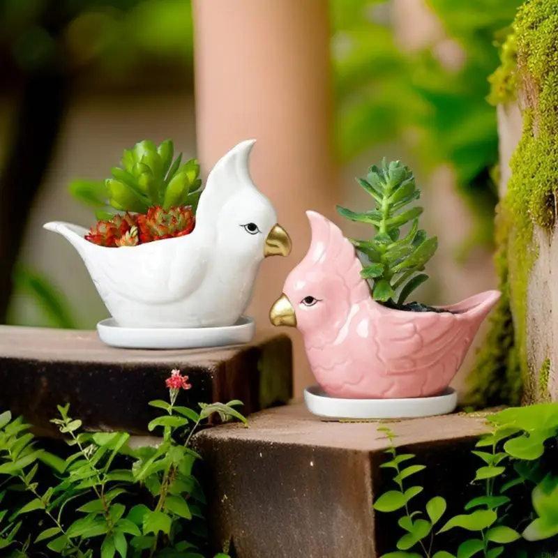 E0BE Reusable Silicone Mold Parrot Home Decoration Mold for Making Planter