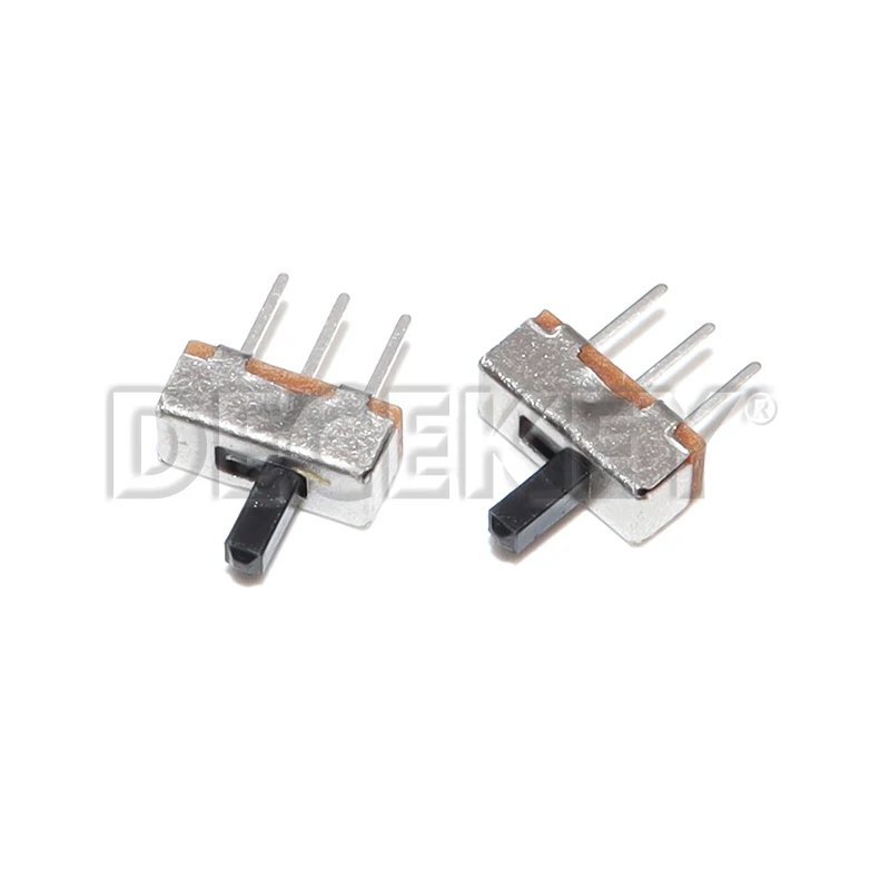 100pcs Mini Vertical Micro Slide Switch 2 Position 3 Pin Terminal 1p2t SPDT On/Off Switches SS-12D00 For PCB Breadboard Electron