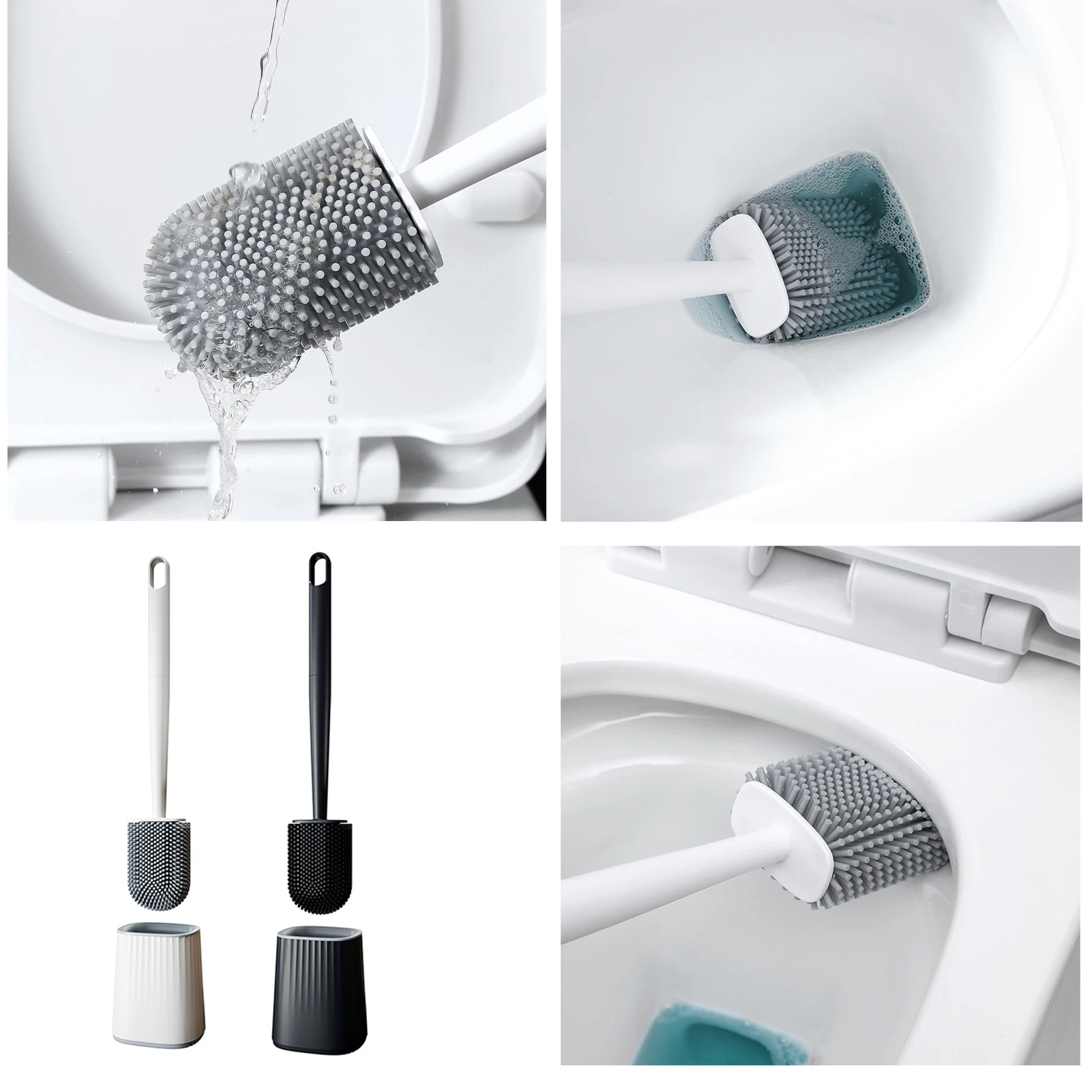 Toilet Brush and Holder Set Long Handle Toilet Cleaning Brush for Home Bathroom Cleaning Supplies