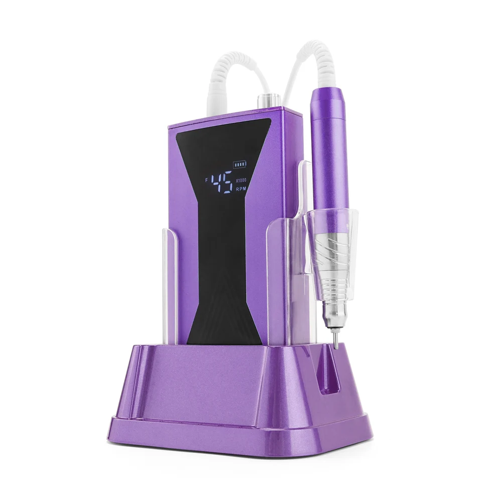 เครื่องเจียรเล็บแบบพกพา 85w ไร้แปรงถ่าน ความเร็ว 45000 รอบต่อนาที พร้อมชุดดอกเจียร สำหรับทำเล็บ 45K ไร้สาย