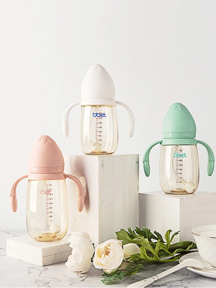 PPSU Wide Neck Anti-Colic Baby Bottle, Leak-Proof Newborn Feeding Bottle for 0-6 Months