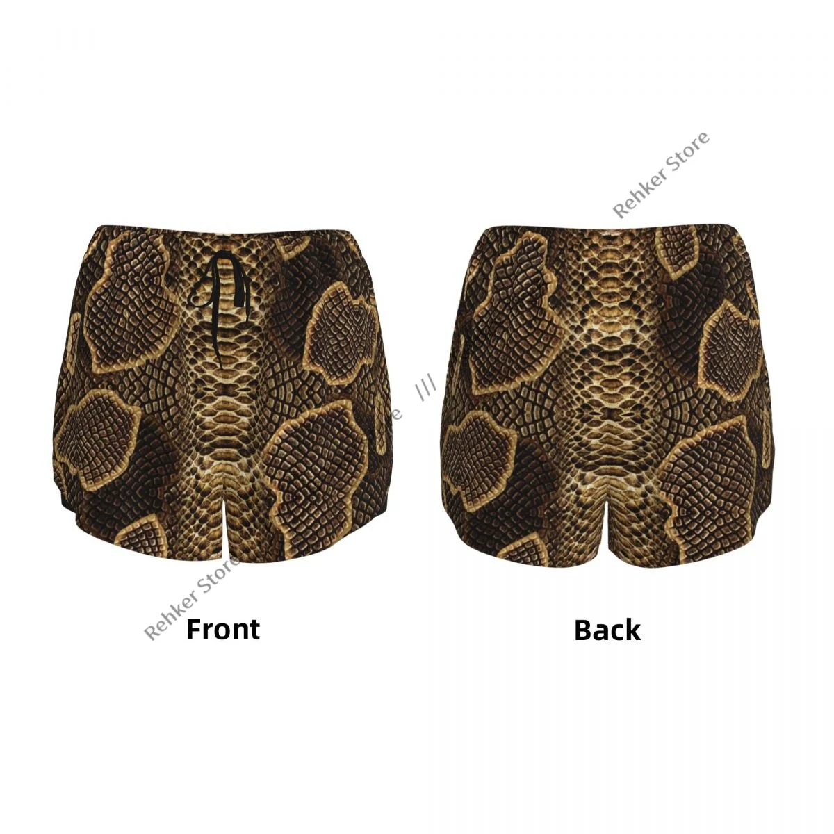 ヨガショーツ 女性用 フィットネスショーツ バイカー ワークアウト ランニング スポーツショーツ スネークパターン 速乾性 スポーツウェア ポケット付き