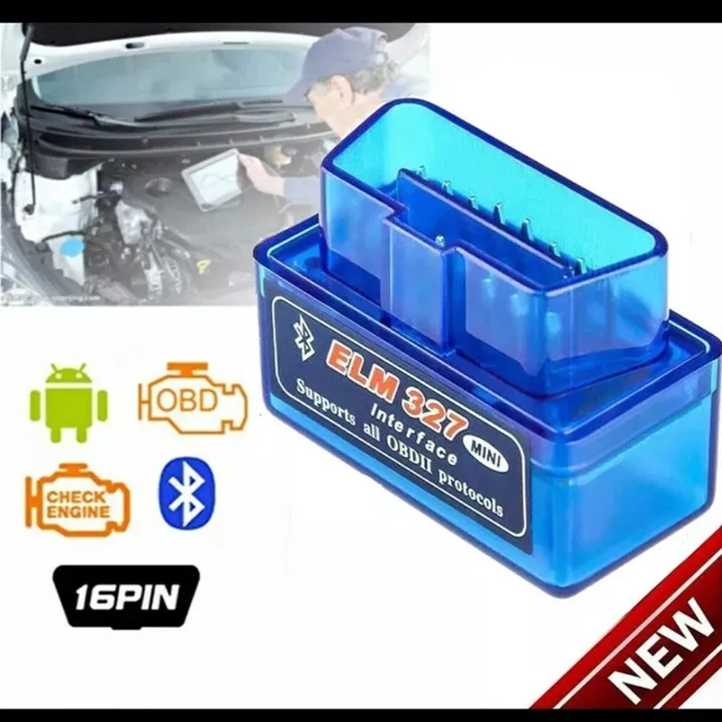 New ELM327 MiniV2.1 Bluetooth Detector OBD2 Car Fault Detector Diagnostic Tool for Android/IOS Car Fault Scanner Diagnostic Tool