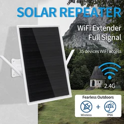 5V Solar Powerd WiFi Range Extender Built-in 18650 Battery WiFi Repeater 4G Wireless Amplifier IP66 Solar Router Signal Booster