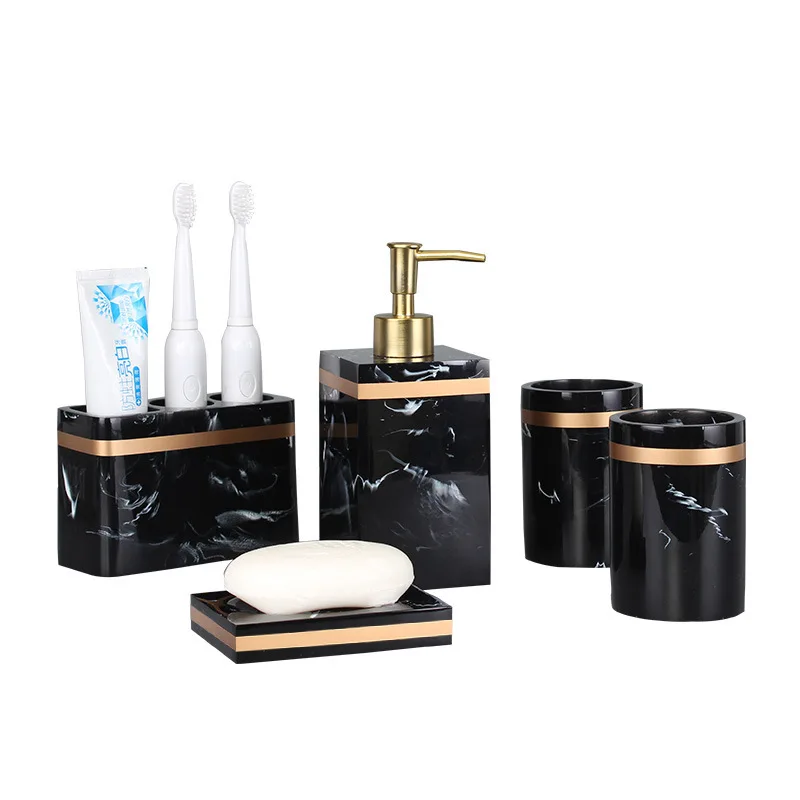 Marble Stripe Resin Toothbrush Holder Bathroom set Accessories Toothpaste Holder Portable Organizer Case Sanitary Wars Suite