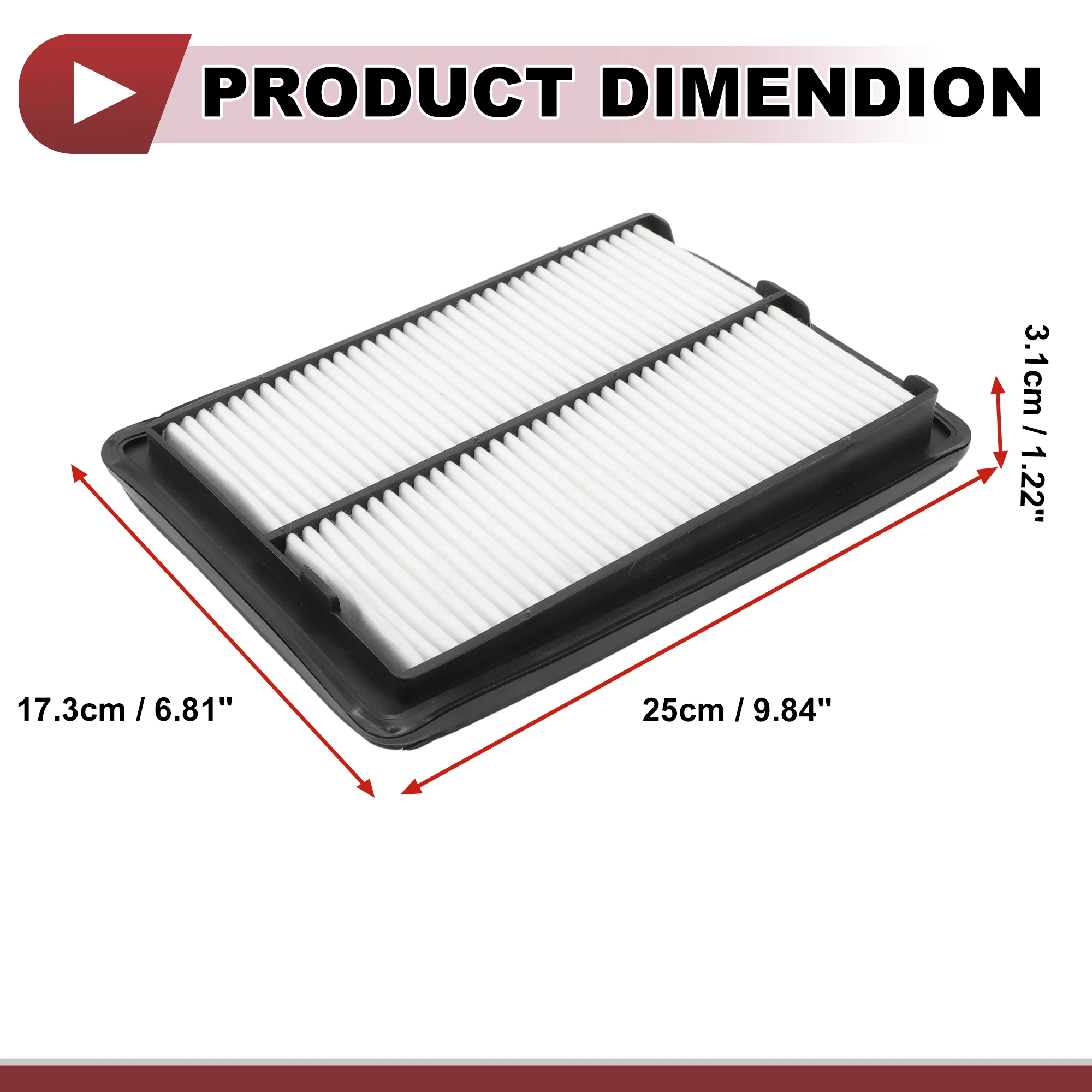 X Autohaux Engine Air Filter Filter Air Cleaner Element No.165464BC1A for Nissan Rogue 2.5L 14-20 1 Pc Long Life for Car