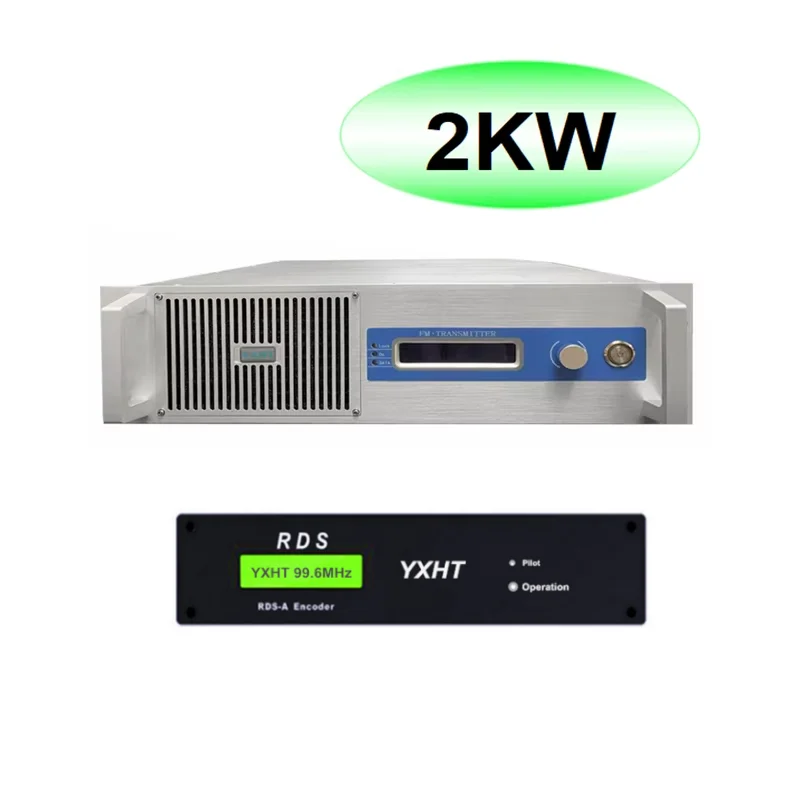 YXHT-1, 2KW FM Transmitter + RDS Encoder Total Two Stereo Broadcast Equipments For Radio Station