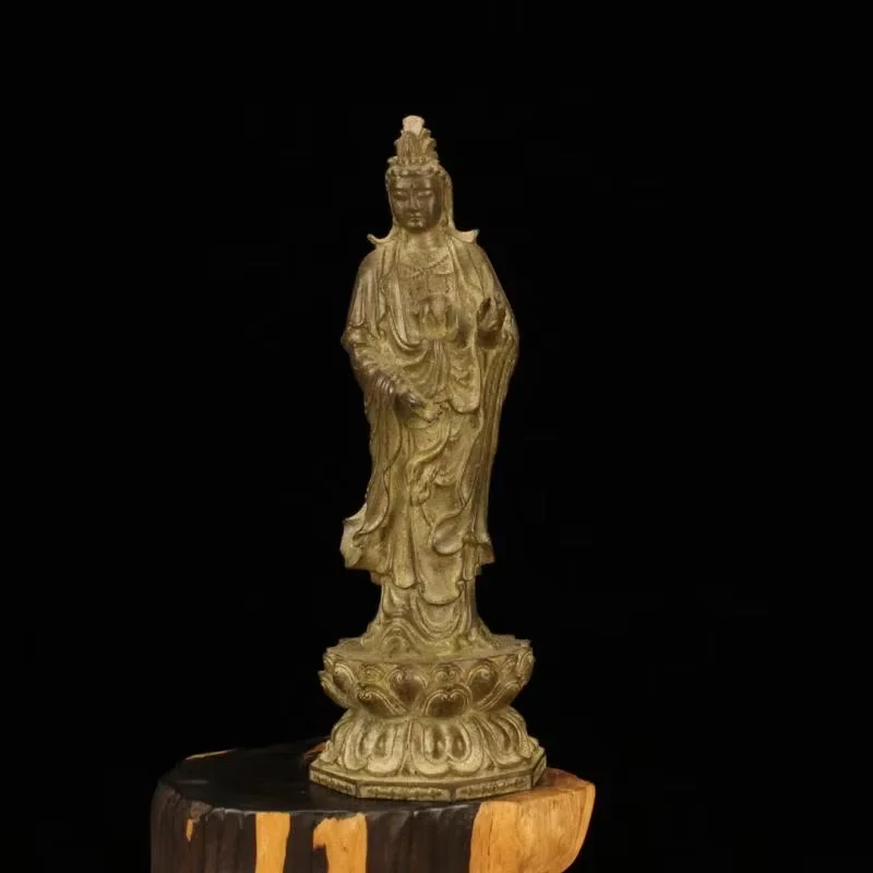 

Retro Purple Copper Guanyin Buddha Statue Home Decoration Sculpture Retro Living Room Office Desk Ornament Figurines