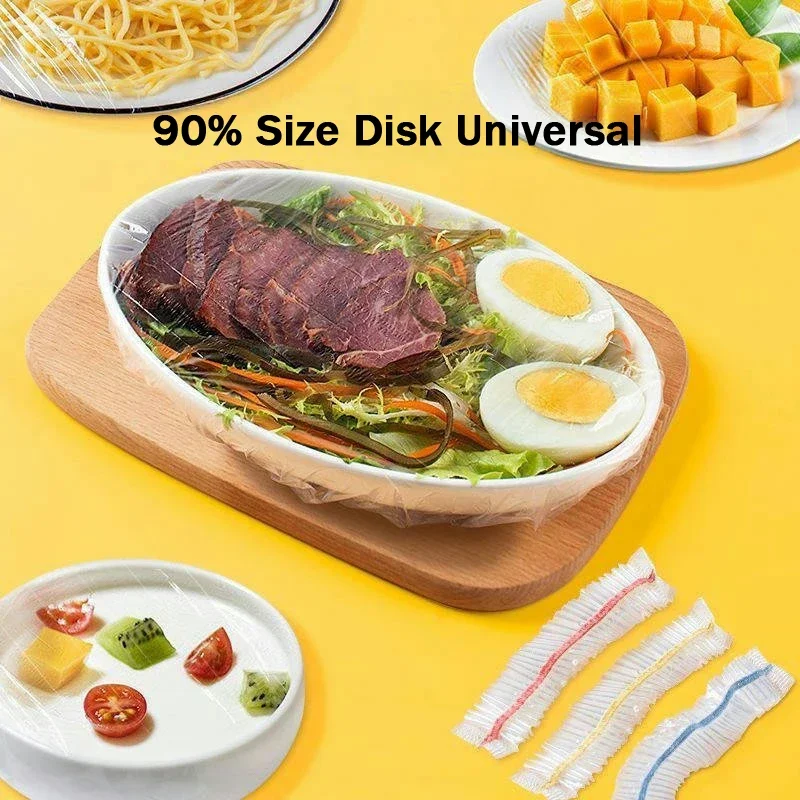 Colorful Disposable Food Cover Lid Elastic Wrap Fresh Film Bag Disposable Cling Cover Bowl Cover Kitchen Storage Bag