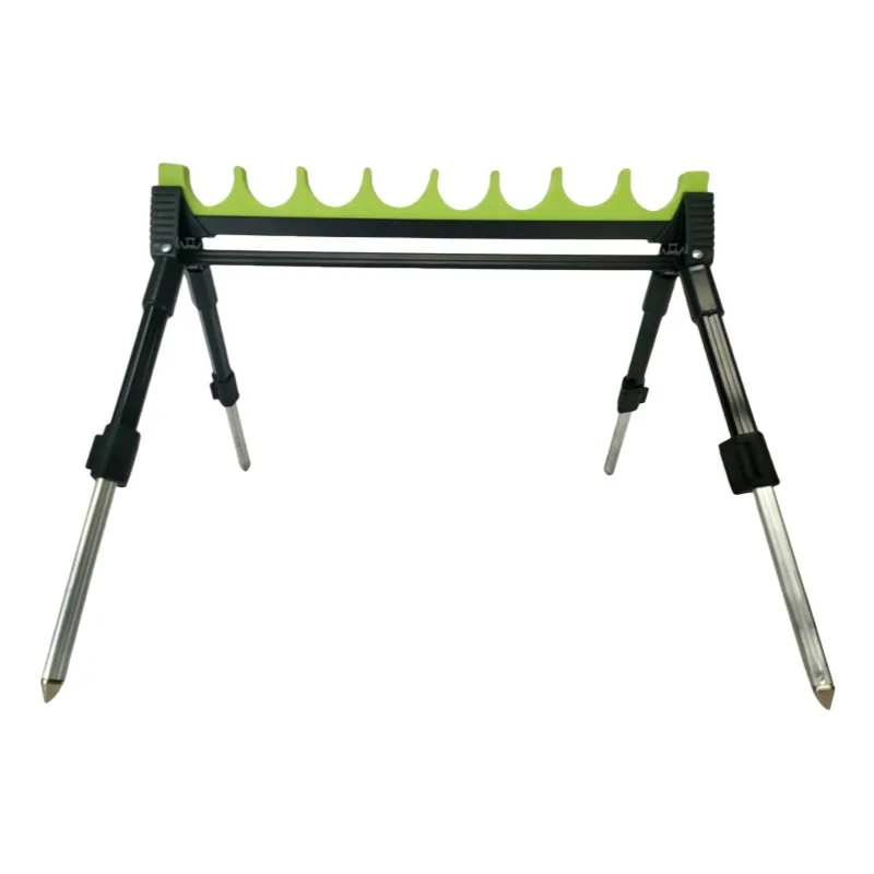 8 Holes Foldable Fishing Rod Holder Multi Slots Support Bracket Telescopic Leg Angling Stand for Shore Bank Outdoor Fishing Gear
