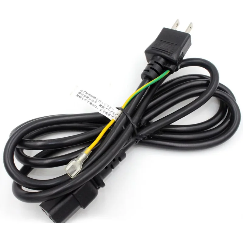 C13 pin tail plug line 1.8M Double-ended American two-plug Japanese-style power cord exported to Japan 3X0.75 square