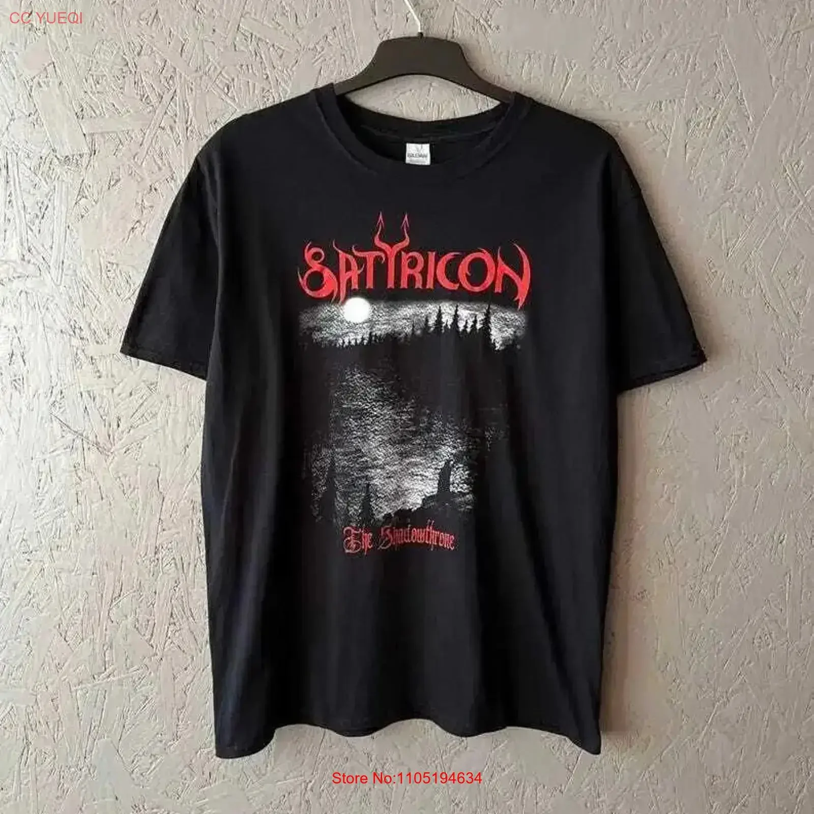 Satyricon The Shadowthrone Band Men's Metal T Shirt black vintage Washed homme graphic designer clothes Slightly vintage