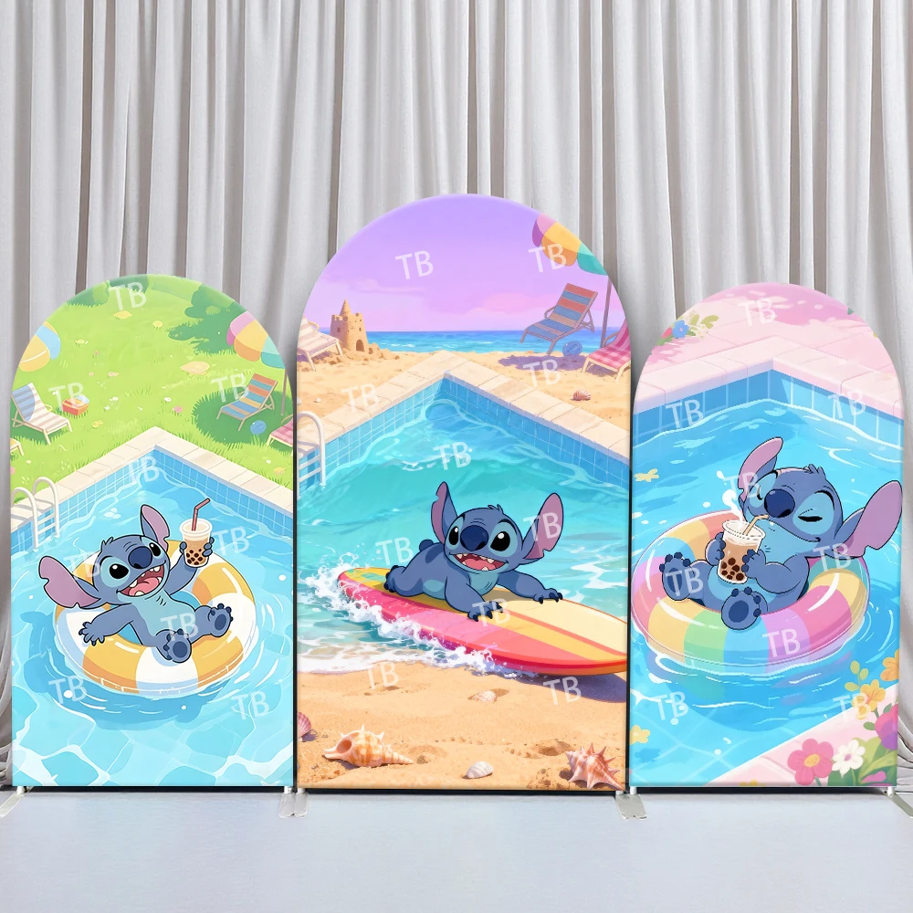 Fondo de Arco de Disney Stitch para Piscina, Playa, Tabla de Surf, Flotador para Fiestas de Cumpleaños y Baby Shower, Accesorios para Cabina de Fotos