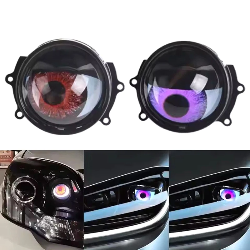 

Cool Decoration Dynamic LED Car Headlights Devil Eye LED Car Light Headlight Assembly Modified Eagle Eye Light Cars Accessory