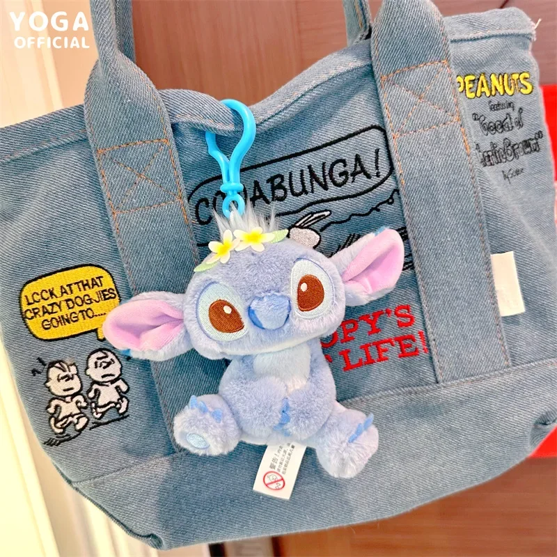 33cm Disney Backpack Angel Purple Plush Bag 10cm Stitch Angel Plush Doll Keychain Pendant Kids Holiday Birthday Gift Wholesale