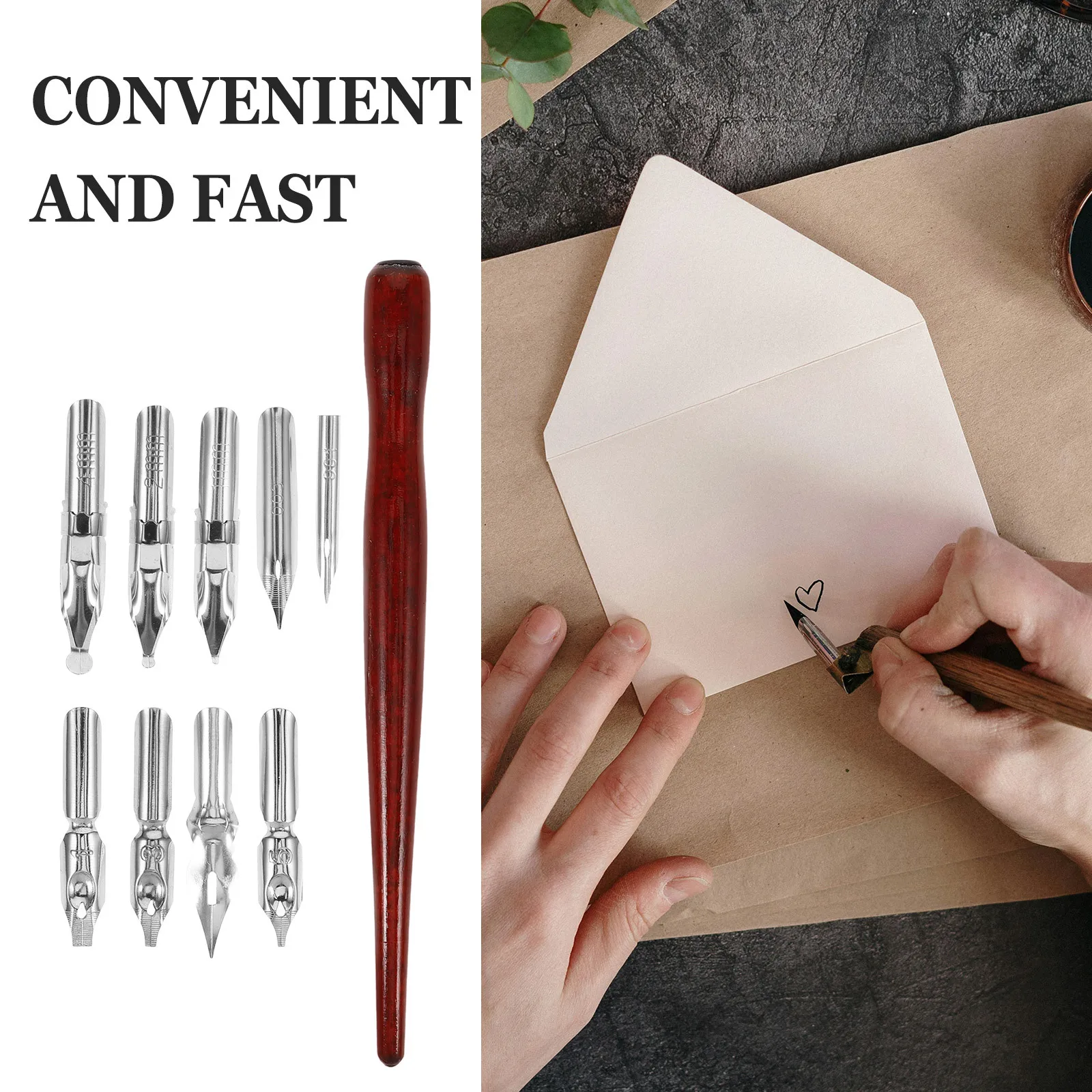 

1Set Decorative Dip Pen with Replaceable Nibs Smooth Flow Calligraphy Pen for Artistic Writing Vintage Style Drawing and Signing