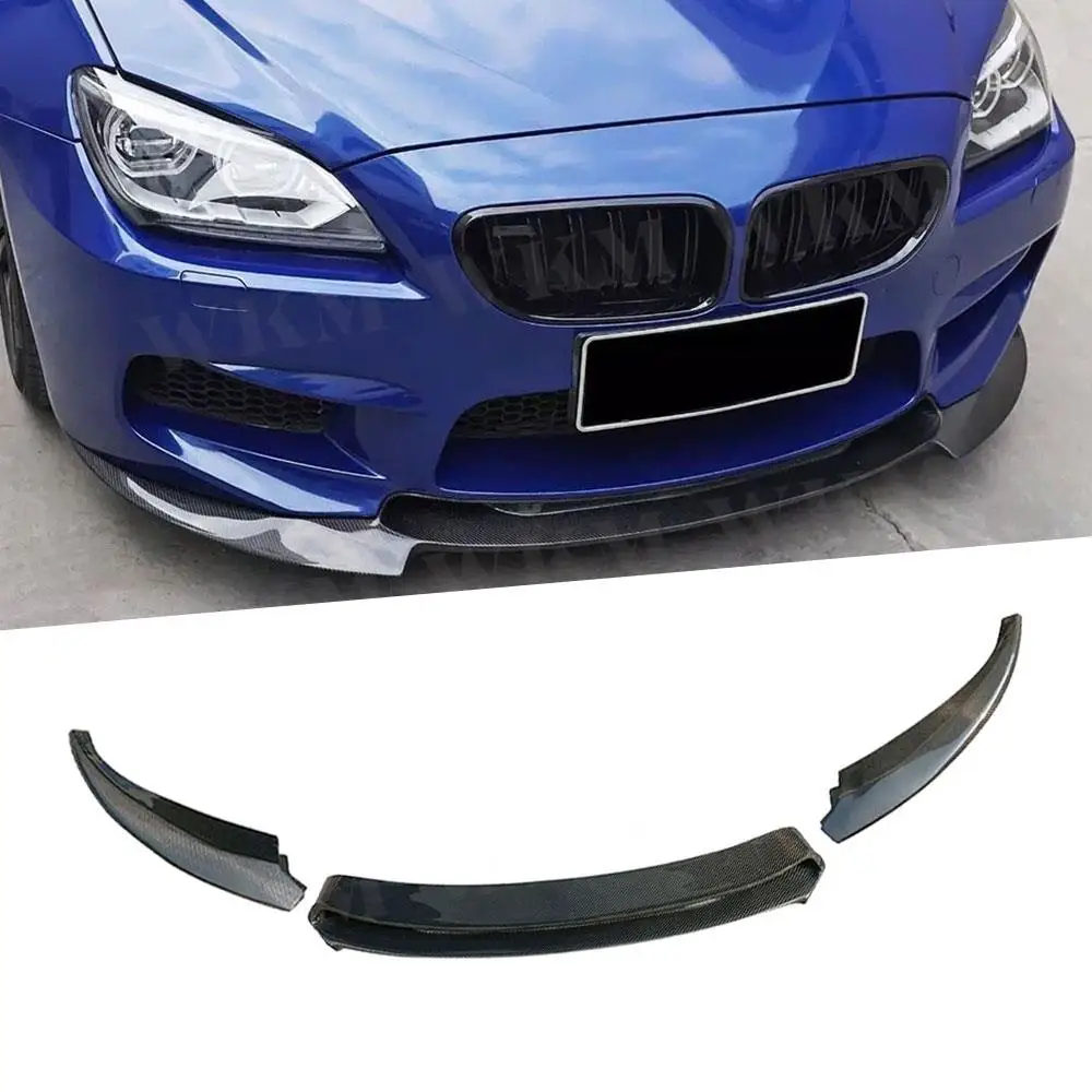 Carbon Fiber Front Lip Guard Three-section for BMW 6 Series F06 F12 F13 M6 2014 - 2017 FRP Head Bumper Lip Chin Splitters