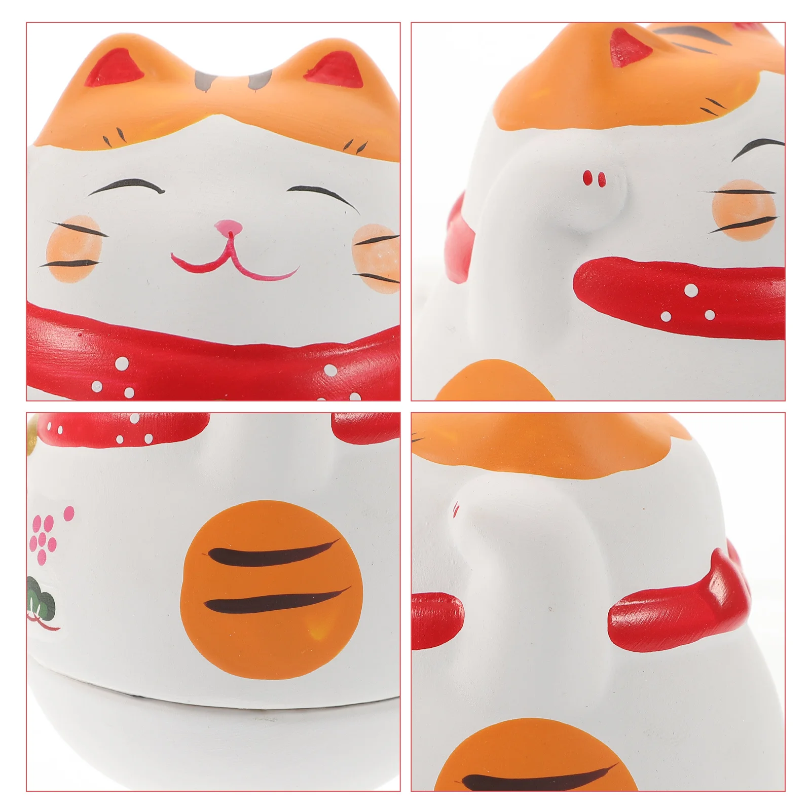 

Ceramic Tumbler Cat Decoration Lucky Cat Adorable Wobble Ornament for Desktop Home Office Study Room Decor