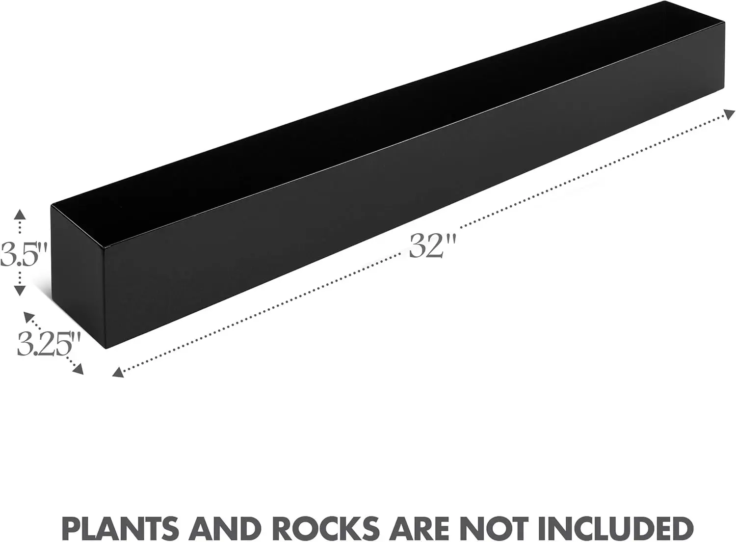 Indoor Window Sill Decor Metal Black Rectangle Planter, Modern Style Flower Box