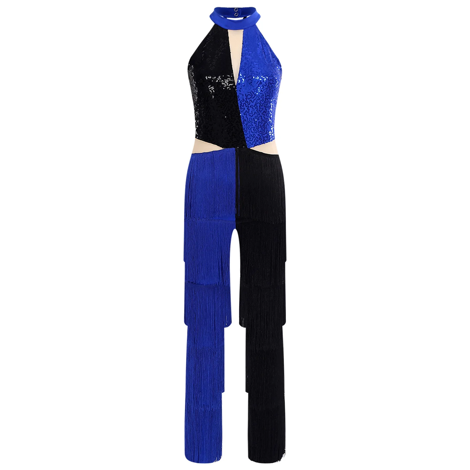 Women's Shiny Flared Jumpsuit Party Rompers Flares Metallic 70s 80s Disco Costume Hippie Outfit Pants Rave Clubwear Streetwear