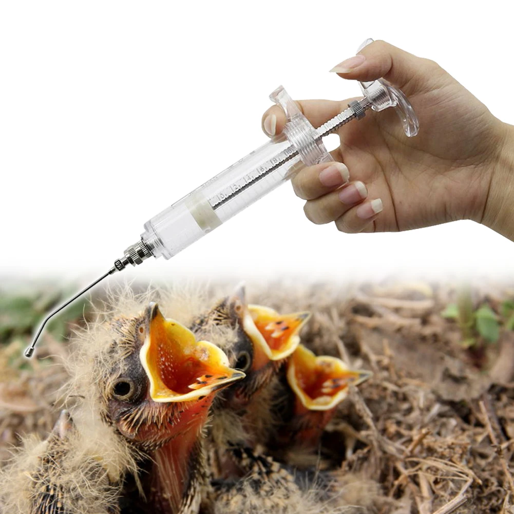 1Pc 10ml/20ml/50ml Bird Feeding Syringe Curved Tube Parrot Pigeon Pet Bird Feeding Supplies