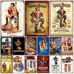 Rum Brand Vintage Metal Sign, Pin Up Captain Morgan Poster, Decor for Bar, Pub, Club, Man Cave, Wall Decoration, 20x30cm